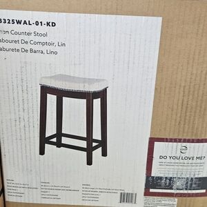 Walnut Counter Stool with Cream Seat